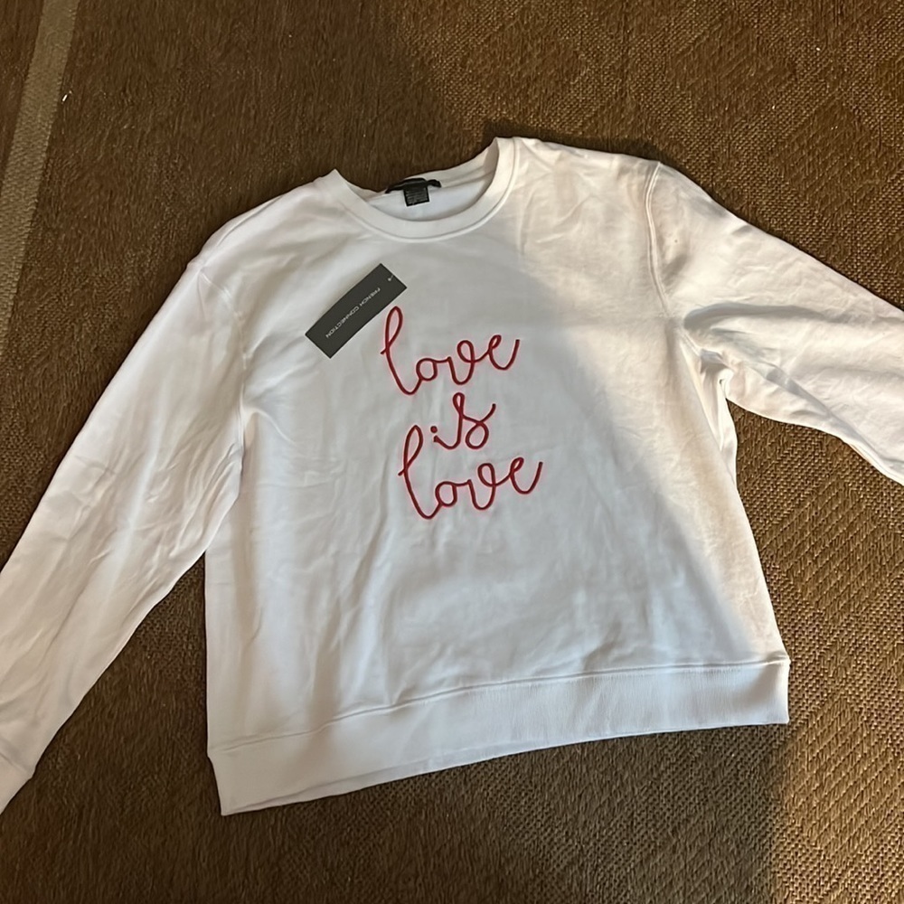 French Connection Love is Love embroidered sweatshirt size Large